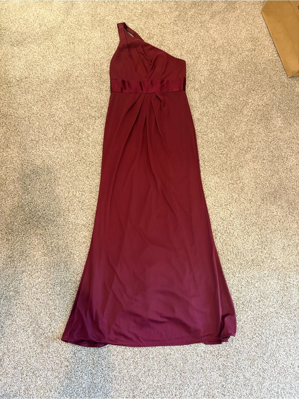 White by Vera Wang One-Shoulder Evening Dress in Wine
